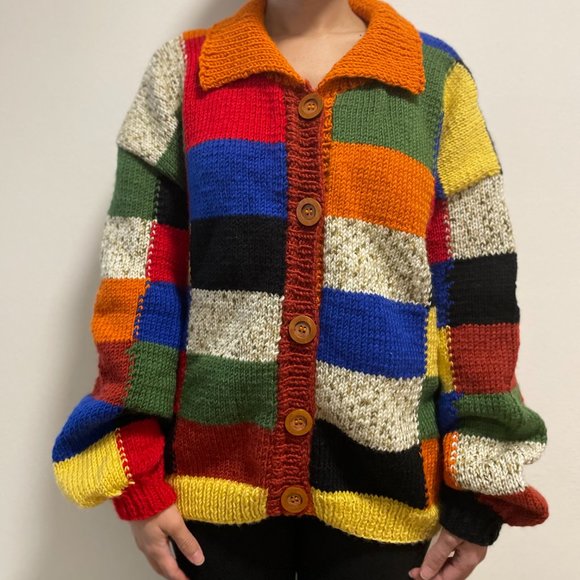 Cardigan Hand-Knitted Sweater Gift for her Birthday Harry Styles Cardigan Croche - Picture 5 of 7